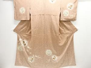 作家物　雪輪に菊模様刺繍訪問着